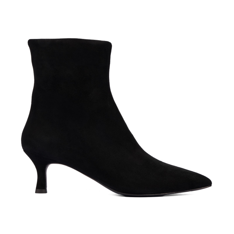 Botines de tacón para mujer 1416 negro terciopelo