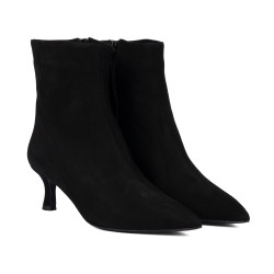 Botines de tacón para mujer 1416 negro terciopelo