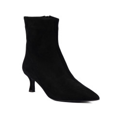 Botines de tacón para mujer 1416 negro terciopelo