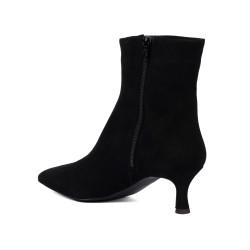 Botines de tacón para mujer 1416 negro terciopelo