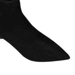 Botines de tacón para mujer 1416 negro terciopelo