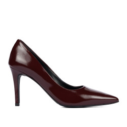 Zapatos elegantes de mujer 1372 charol burdeos