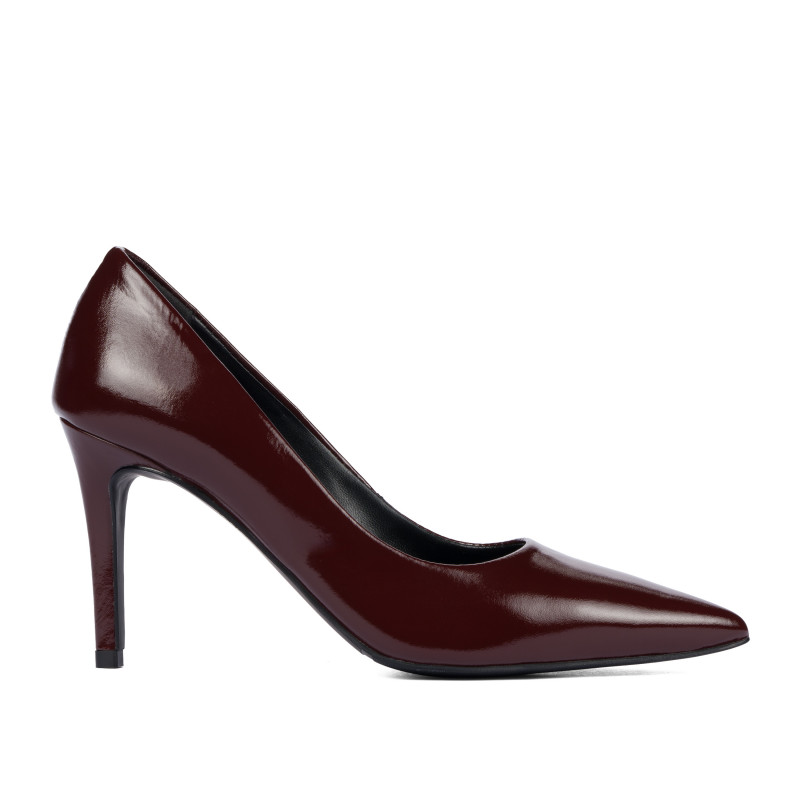 Zapatos elegantes de mujer 1372 charol burdeos