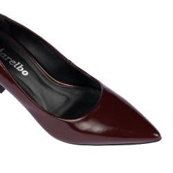 Zapatos elegantes de mujer 1372 charol burdeos
