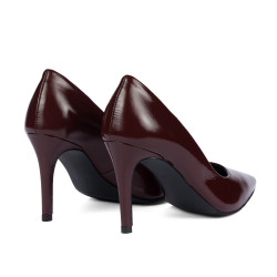 Zapatos elegantes de mujer 1372 charol burdeos