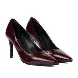 Zapatos elegantes de mujer 1372 charol burdeos