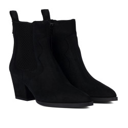 Botines de tacón para dama 1418 negro velur