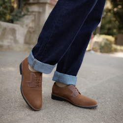 Zapatos casuales para hombre 9006 camel velur lifestyle