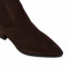 Botines de tacón para mujer 1418 chocolate de terciopelo