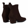 Botines de tacón para mujer 1418 chocolate de terciopelo