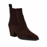 Botines de tacón para mujer 1418 chocolate de terciopelo