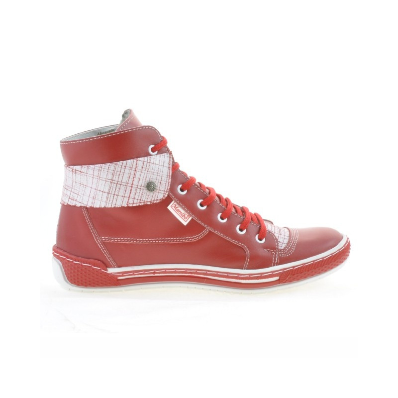Botas de mujer 258 rojo+blanco