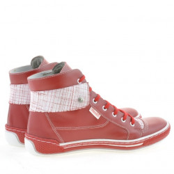 Botas de mujer 258 rojo+blanco