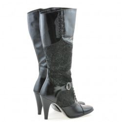 Botas de mujer 1109 charol negro + antílope negro
