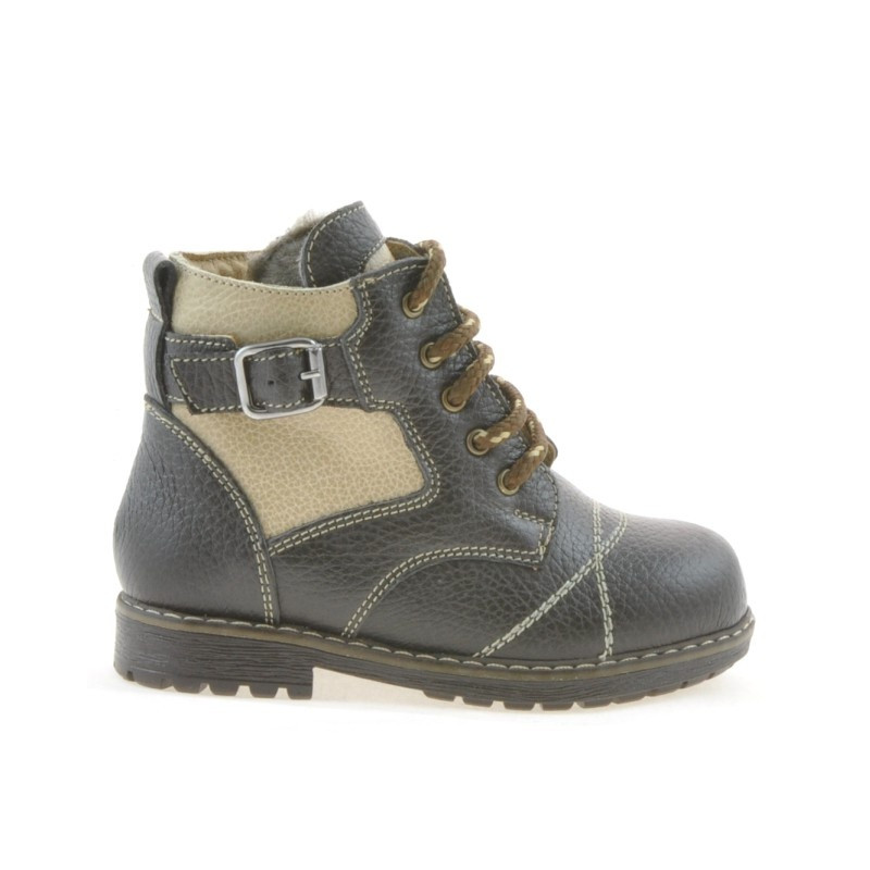 Botines para niños pequeños 21c café combinado