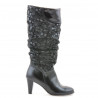 Botas de mujer 1120 charol negro + gamuza globo