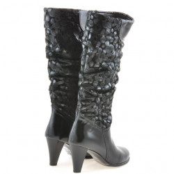 Botas de mujer 1120 charol negro + gamuza globo