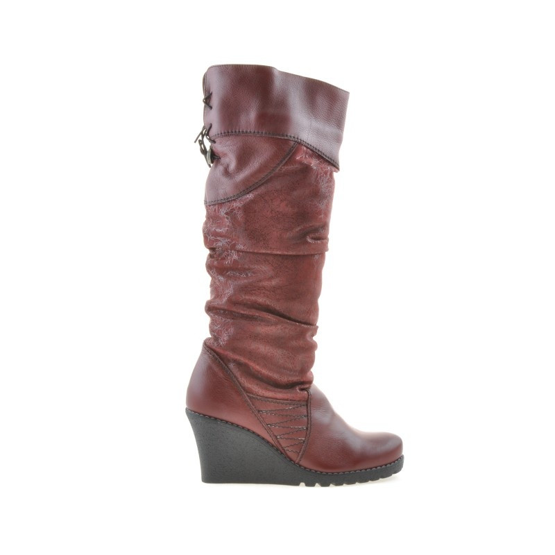Botas para dama 226 burdeos combinado