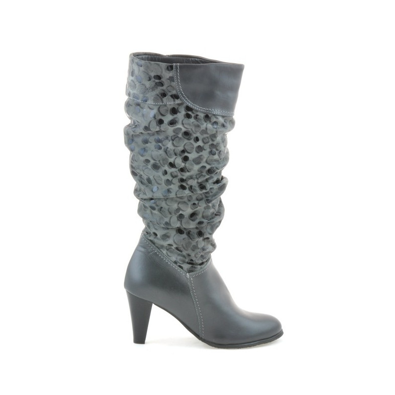 Botas de mujer 1120 gris+gamuza gris
