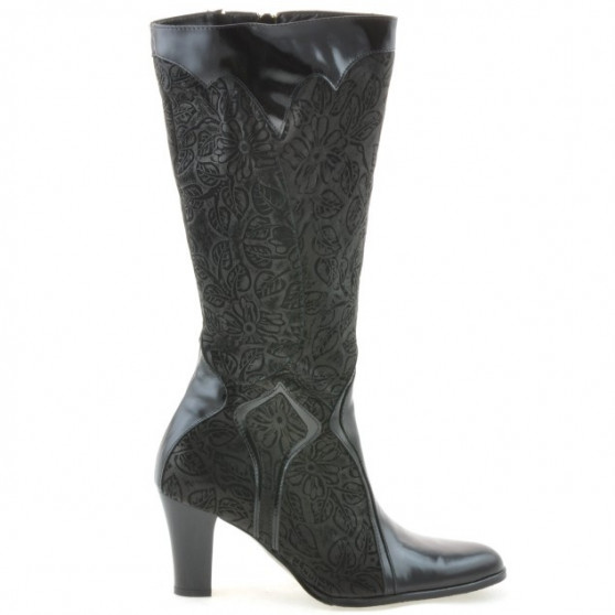 Botas mujer 1111 charol negro+ante negro