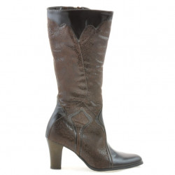 Botines de mujer 1111 charol café + gamuza café