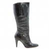 Botas de mujer 1109 charol negro combinado