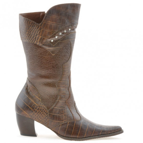 Botas mujer 298 croco coñac