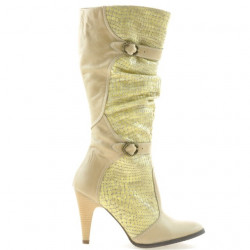 Botas mujer 008 cocodrilo beige