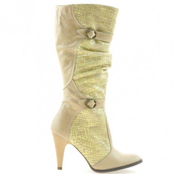 Botas mujer 008 cocodrilo beige
