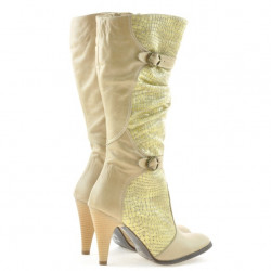 Botas mujer 008 cocodrilo beige