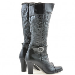 Botas de mujer 017 crepé charol negro