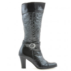Botas de mujer 017 crepé charol negro