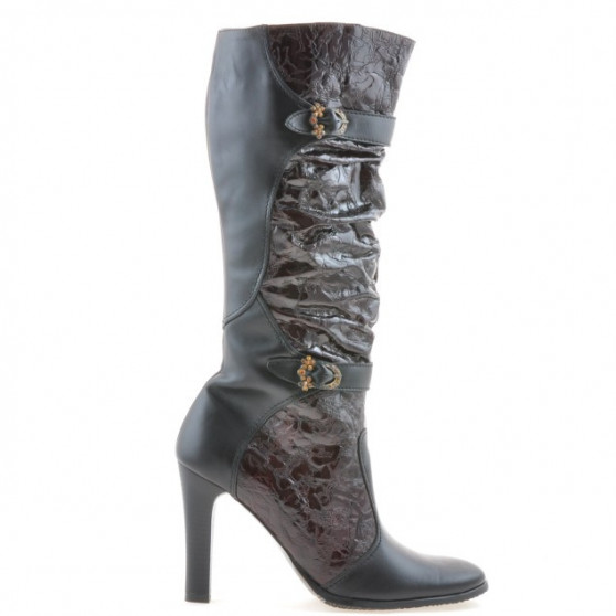 Botas mujer 008-2 negro+burdeos combinado