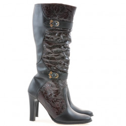 Botas mujer 008-2 negro+burdeos combinado