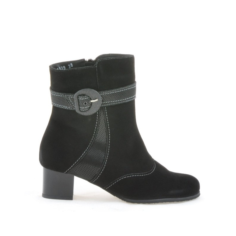 Botines de mujer 1139 negro antílope combinado