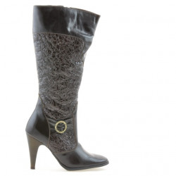 Botas de mujer 1108 crepé charol café