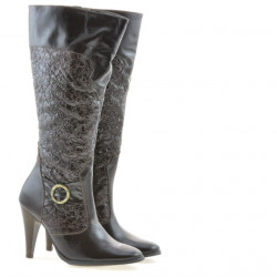 Botas de mujer 1108 crepé charol café