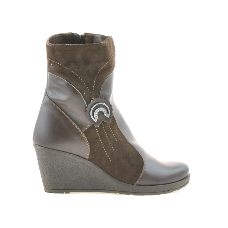 Botines de mujer 3220 café combinado