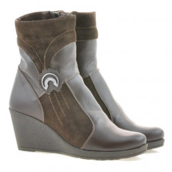 Botines de mujer 3220 café combinado