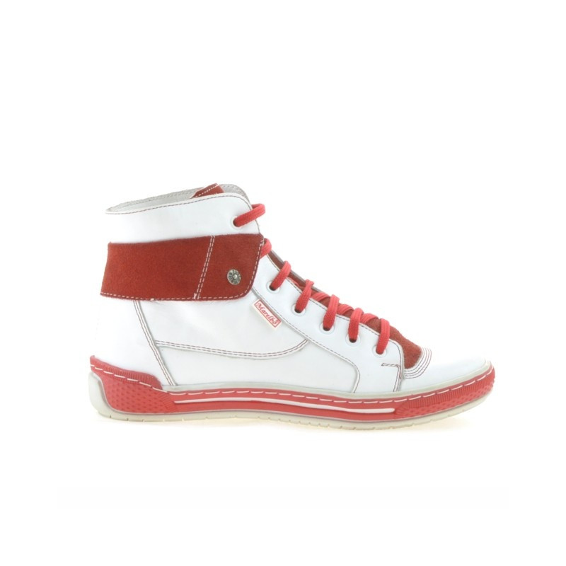 Botas de mujer 258 blanco+rojo