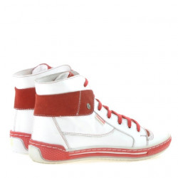 Botas de mujer 258 blanco+rojo