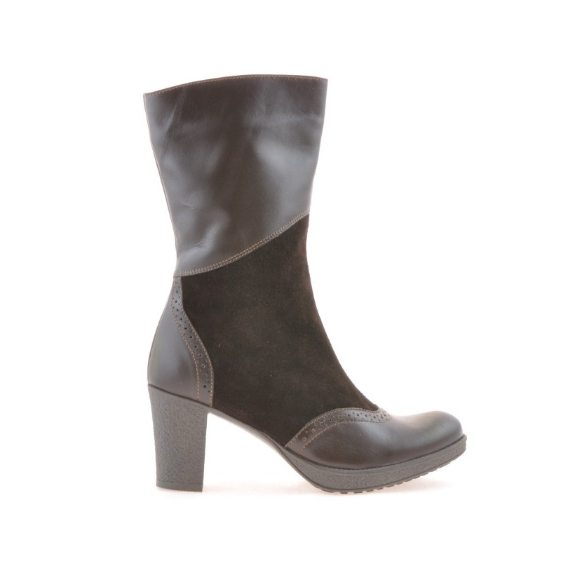 Botas mujer 3241 café combinado