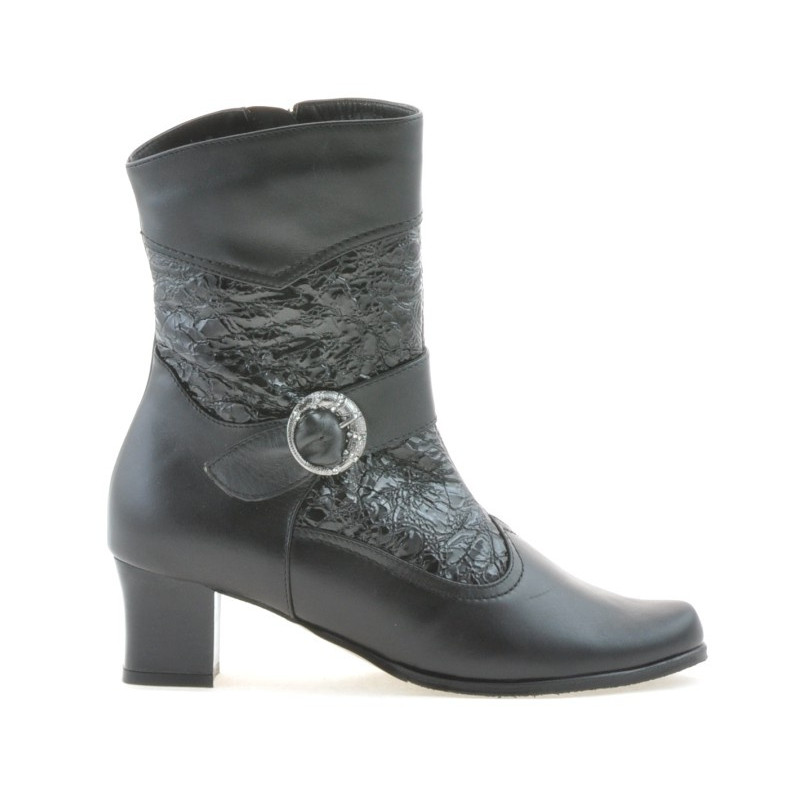 Botines de mujer 1110 negro combinado