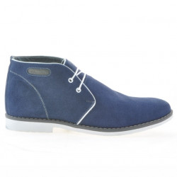 Botines para hombres 454 azul índigo velur+blanco