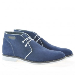 Botines para hombres 454 azul índigo velur+blanco