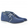 Botines para hombres 454 azul índigo velur+blanco