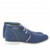 Botines para hombres 454 azul índigo velur+blanco