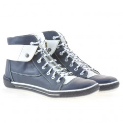 Botines de mujer 258 biz índigo+blanco