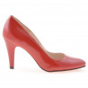 Zapatos elegantes de mujer 1234 charol rojo satinado