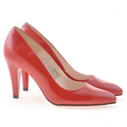 Zapatos elegantes de mujer 1234 charol rojo satinado